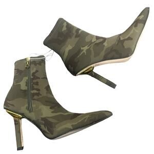 Camouflage High Heel Ankle Boots